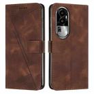 For OPPO Reno10 Pro+ Dream Triangle Leather Phone Case with Lanyard(Brown) - 1