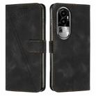 For OPPO Reno10 Pro+ Dream Triangle Leather Phone Case with Lanyard(Black) - 1