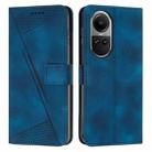 For OPPO Reno10 5G / Reno10 Pro 5G Global Dream Triangle Leather Phone Case with Lanyard(Blue) - 1