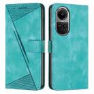 For OPPO Reno10 5G / Reno10 Pro 5G Global Dream Triangle Leather Phone Case with Lanyard(Green) - 1