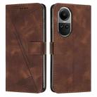 For OPPO Reno10 5G / Reno10 Pro 5G Global Dream Triangle Leather Phone Case with Lanyard(Brown) - 1