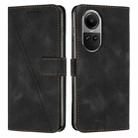 For OPPO Reno10 5G / Reno10 Pro 5G Global Dream Triangle Leather Phone Case with Lanyard(Black) - 1