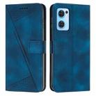 For OPPO Reno7 5G Dream Triangle Leather Phone Case with Lanyard(Blue) - 1