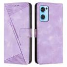 For OPPO Reno7 5G Dream Triangle Leather Phone Case with Lanyard(Purple) - 1