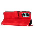 For OPPO A58 4G Dream Triangle Leather Phone Case with Lanyard(Red) - 3