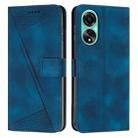 For OPPO A78 4G Dream Triangle Leather Phone Case with Lanyard(Blue) - 1