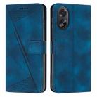 For OPPO A38 Dream Triangle Leather Phone Case with Lanyard(Blue) - 1