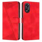 For OPPO A38 Dream Triangle Leather Phone Case with Lanyard(Red) - 1