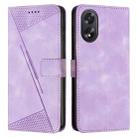 For OPPO A38 Dream Triangle Leather Phone Case with Lanyard(Purple) - 1