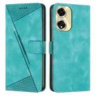 For OPPO A59 5G Dream Triangle Leather Phone Case with Lanyard(Green) - 1