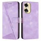 For OPPO A59 5G Dream Triangle Leather Phone Case with Lanyard(Purple) - 1