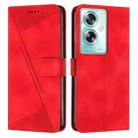 For OPPO A79 5G Dream Triangle Leather Phone Case with Lanyard(Red) - 1