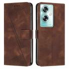 For OPPO A79 5G Dream Triangle Leather Phone Case with Lanyard(Brown) - 1