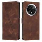 For OPPO A3 Pro Dream Triangle Leather Phone Case with Lanyard(Brown) - 1