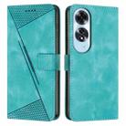 For OPPO A60 4G Dream Triangle Leather Phone Case with Lanyard(Green) - 1