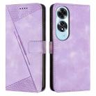 For OPPO A60 4G Dream Triangle Leather Phone Case with Lanyard(Purple) - 1