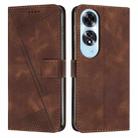 For OPPO A60 4G Dream Triangle Leather Phone Case with Lanyard(Brown) - 1
