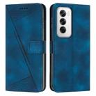 For OPPO Reno12 5G Global Dream Triangle Leather Phone Case with Lanyard(Blue) - 1