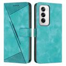 For OPPO Reno12 5G Global Dream Triangle Leather Phone Case with Lanyard(Green) - 1