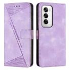 For OPPO Reno12 5G Global Dream Triangle Leather Phone Case with Lanyard(Purple) - 1