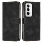 For OPPO Reno12 5G Global Dream Triangle Leather Phone Case with Lanyard(Black) - 1