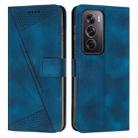 For OPPO Reno12 Pro Global Dream Triangle Leather Phone Case with Lanyard(Blue) - 1