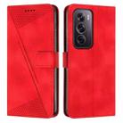 For OPPO Reno12 Pro Global Dream Triangle Leather Phone Case with Lanyard(Red) - 1