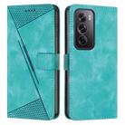For OPPO Reno12 Pro Global Dream Triangle Leather Phone Case with Lanyard(Green) - 1