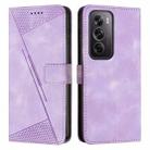 For OPPO Reno12 Pro Global Dream Triangle Leather Phone Case with Lanyard(Purple) - 1