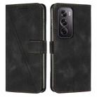 For OPPO Reno12 Pro Global Dream Triangle Leather Phone Case with Lanyard(Black) - 1