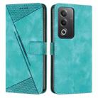 For OPPO A3 Pro Global Dream Triangle Leather Phone Case with Lanyard(Green) - 1