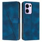 For OPPO Reno13 F 5G / 4G Dream Triangle Leather Phone Case with Lanyard(Blue) - 1
