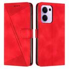 For OPPO Reno13 F 5G / 4G Dream Triangle Leather Phone Case with Lanyard(Red) - 1