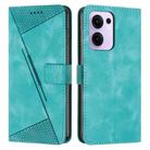 For OPPO Reno13 F 5G / 4G Dream Triangle Leather Phone Case with Lanyard(Green) - 1