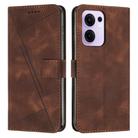 For OPPO Reno13 F 5G / 4G Dream Triangle Leather Phone Case with Lanyard(Brown) - 1