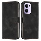 For OPPO Reno13 F 5G / 4G Dream Triangle Leather Phone Case with Lanyard(Black) - 1