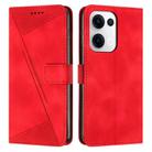 For OPPO Reno13 5G Global Dream Triangle Leather Phone Case with Lanyard(Red) - 1