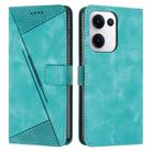 For OPPO Reno13 5G Global Dream Triangle Leather Phone Case with Lanyard(Green) - 1