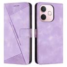 For OPPO A5 Pro 5G Global Dream Triangle Leather Phone Case with Lanyard(Purple) - 1