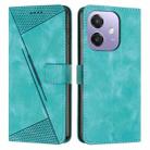 For OPPO A5x 5G Global Dream Triangle Leather Phone Case with Lanyard(Green) - 1
