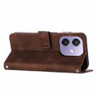 For OPPO A5x 5G Global Dream Triangle Leather Phone Case with Lanyard(Brown) - 3