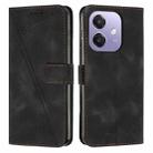 For OPPO A5x 5G Global Dream Triangle Leather Phone Case with Lanyard(Black) - 1