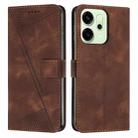 For OPPO Reno14 Global /  Reno14 F 5G Dream Triangle Leather Phone Case with Lanyard(Brown) - 1
