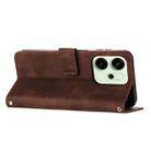 For OPPO Reno14 Global /  Reno14 F 5G Dream Triangle Leather Phone Case with Lanyard(Brown) - 3