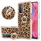 For OPPO A74 / A93 5G / A54 5G / A93s 5G Electroplating Dual-side IMD Phone Case with Ring Holder(Leopard Print) - 1