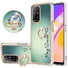 For OPPO A94 5G / A95 5G Electroplating Dual-side IMD Phone Case with Ring Holder(Smile) - 1