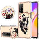 For OPPO A94 5G / A95 5G Electroplating Dual-side IMD Phone Case with Ring Holder(Lucky Dog) - 1