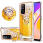 For OPPO A94 5G / A95 5G Electroplating Dual-side IMD Phone Case with Ring Holder(Draft Beer) - 1