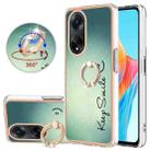 For OPPO A98 Electroplating Dual-side IMD Phone Case with Ring Holder(Smile) - 1