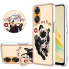 For OPPO Reno8 T 4G Electroplating Dual-side IMD Phone Case with Ring Holder(Lucky Dog) - 1